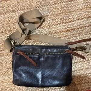 Brown Leather Crossbody Shoulder Bag with Adjustable Strap